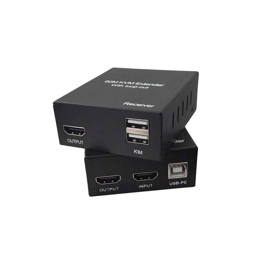 ZX-HDE-2K-60M-KVM-POC | 1080P HDMI KVM Extender 60M with Loop Out & POC