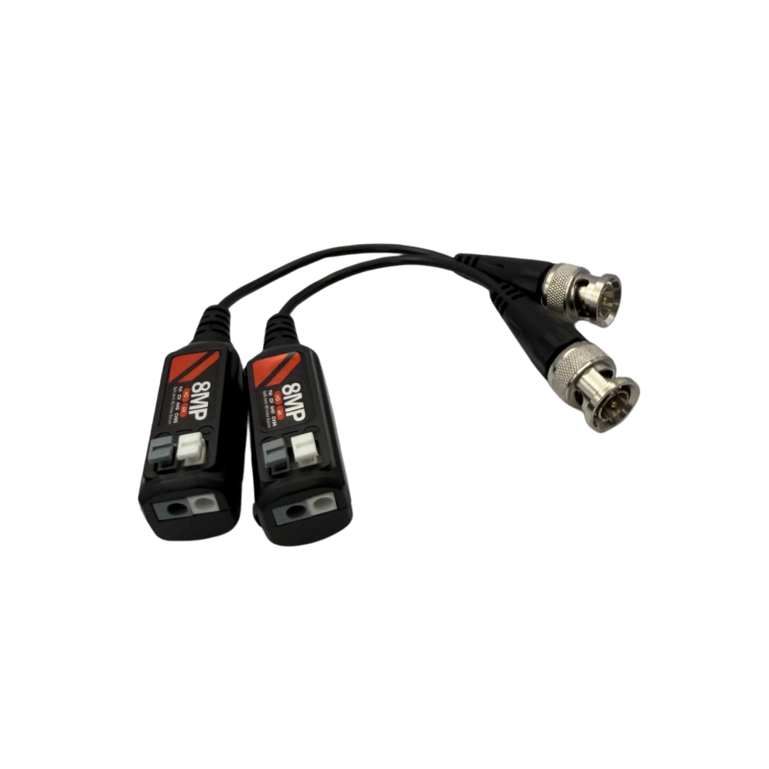 ZX-BAL-8MP-PRO-PU | Professional 8MP CCTV Video Balun with Push Terminal Connection