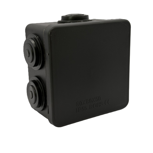 ZX-IP-LV-85B | IP Rated Plastic Junction Box Black 85x85x50mm